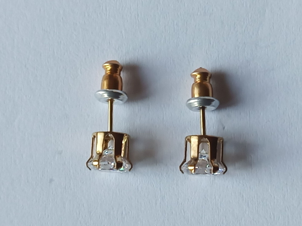 gold-plated zirconia silver studs--
